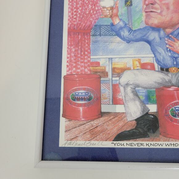 De Hamel‎ George W Bush Chagrin Falls Popcorn Shop Hanging Framed Art 12" Signed - Picture 4 of 11